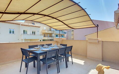 Maison Lou Oustaou: Awning, Shade, Outdoor Furniture, Balcony, Outdoor Structure, Chair, Swimming Pool, Design, Wood Stain, Daylighting