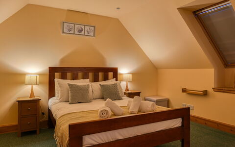 Bunloit Loft: Bed, Furniture, Bedroom, Interior Design, Bedding, Bed Sheet, Floor, Flooring, Wood, Room