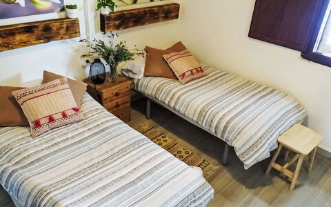 Mar de Cristal Playa Honda 500: Bed, Bedroom, Furniture, Wood, Interior Design, Bed Sheet, Floor, Linens, Bedding, Flooring