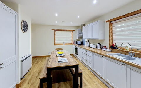 Glencarr: Interior Design, Furniture, Flooring, Wood, Ceiling, Floor, Kitchen, Countertop, Room, Lighting