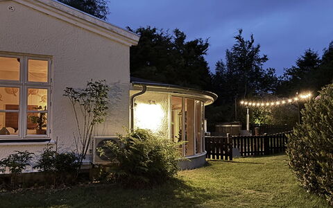 Bine - 200M from the Sea: Home, Lighting, Light Fixture, Garden, Cottage, Estate, Yard, Landscaping, Evening, Backyard