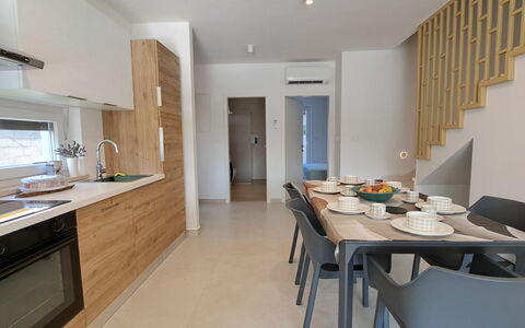 Duplex: Blue, Balcony, Handrail, Apartment, Fence, Sea, Resort, Condominium, Swimming Pool, Hotel