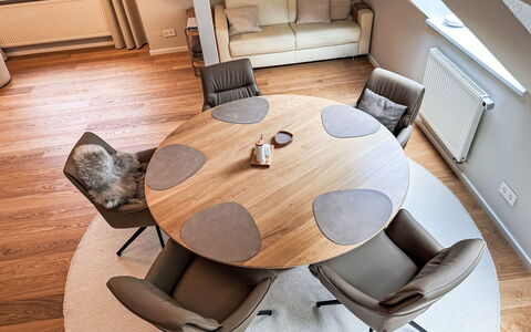 The Oak Suite: Furniture, Interior Design, Flooring, Floor, Wood, Chair, Table, Lighting, Brown, Living Room