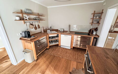 The Oak Suite: Flooring, Furniture, Wood, Cabinetry, Interior Design, Floor, Wood Flooring, Drawer, Countertop, Kitchen