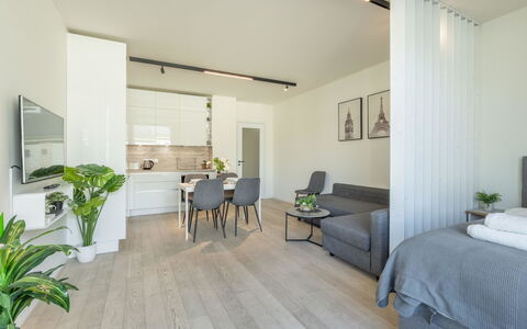 Smichov Kosire Jinonice 1: Furniture, Interior Design, Flooring, Floor, Couch, Wall, Wood, Ceiling, Room, Living Room