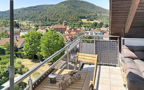Annette: Balcony, Deck, Handrail, Wood Stain, Outdoor Furniture, Porch, Houseplant, Fence
