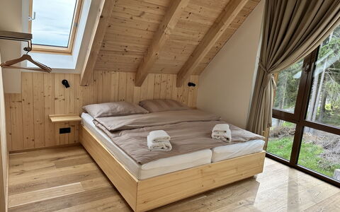 Rebelka: Wood, Interior Design, Flooring, Bedroom, Floor, Furniture, Bed, Ceiling, Wood Flooring, Room
