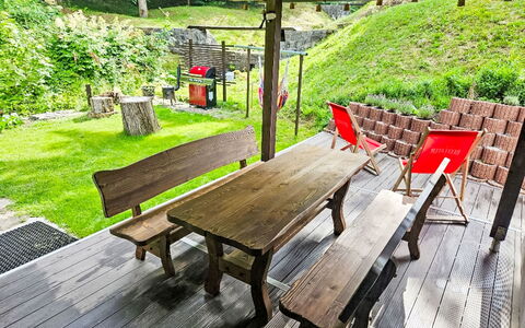 Sára: Furniture, Wood, Outdoor Furniture, Table, Outdoor Table, Garden, Bench, Hardwood, Wood Stain, Outdoor Bench