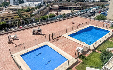 Los Arcos: Residential Area, Neighbourhood, Public Space, Apartment, Urban Design, Swimming Pool, Condominium, Shade, Hotel, Parking