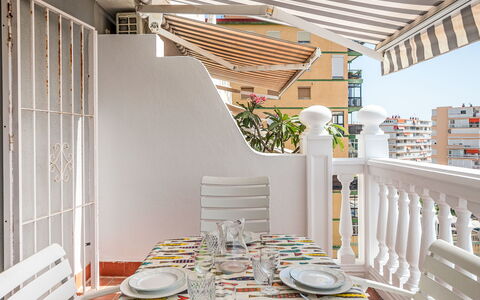 Los Arcos: Furniture, Interior Design, Chair, Floor, Outdoor Furniture, Balcony, Apartment, Awning, Outdoor Table, Shade