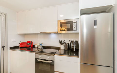 Sol Y Mar i: Kitchen Appliance, Kitchen, Countertop, Cabinetry, Major Appliance, Home Appliance, Interior Design, Wood, Furniture, Flooring