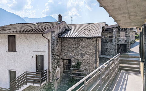 Fontanella Mountain Home: Wall, Architecture, Composite Material, Concrete, Balcony, Handrail, Mountain Village, Daylighting, Stairs