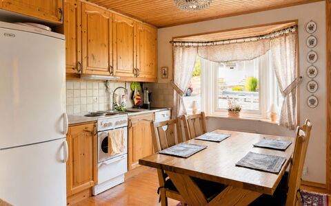 Lyckan: Furniture, Interior Design, Kitchen, Flooring, Wood, Cabinetry, Floor, Ceiling, Room, Kitchen Appliance