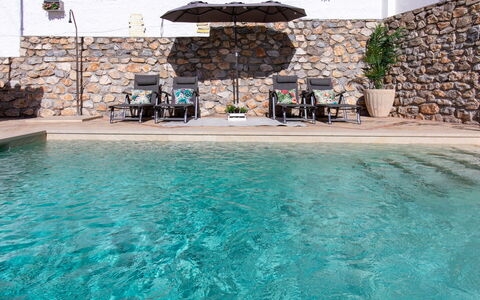 Portichuelo: Swimming Pool, Blue, Resort, Composite Material, Outdoor Furniture, Water Feature, Thermae, Leisure, Eco Hotel, Flagstone