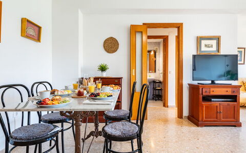 Mare Nostrum: Furniture, Interior Design, Wood, Flooring, Table, Dining Room, Kitchen & Dining Room Table, Room, Lighting, Ceiling