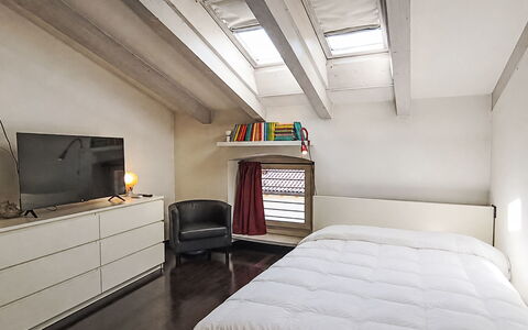 Le Falesie: Furniture, Interior Design, Bedroom, Ceiling, Floor, Flooring, Bed, Home, Apartment, Room