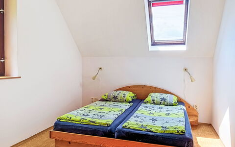 Green Valley Park Stárkov 18: Bed, Bedroom, Floor, Interior Design, Flooring, Bed Sheet, Bedding, Wood, Furniture, Room