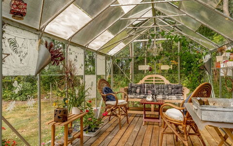 Løgstør 648: Flowerpot, Garden, Houseplant, Garden Buildings, Outdoor Structure, Chair, Eco Hotel, Natural Material, Backyard