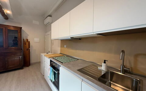 Il Pittore: Kitchen, Countertop, Kitchen Appliance, Major Appliance, Flooring, Interior Design, Cabinetry, Wood, Floor, Kitchen Sink