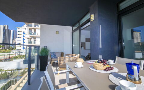 Arenal Beach: Apartment, Condominium, Metropolitan Area, Commercial Building, Metropolis, Balcony, Skyscraper, Shade, Hotel