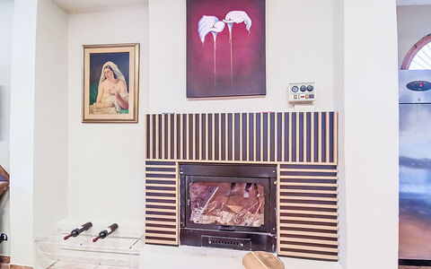 La Perla di Aprilia: Interior Design, Hearth, Flooring, Floor, Room, Picture Frame, Living Room, Wood Stain, Fireplace, Paint