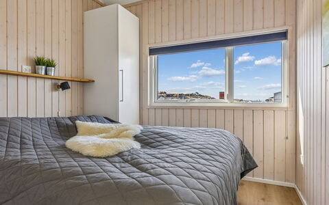 Nuka - 250M from the Sea: Wood, Floor, Flooring, Interior Design, Ceiling, Bedroom, Bed, Hardwood, Room, Wood Stain