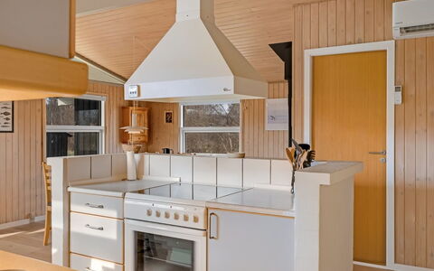 Ruse - 600M from the Sea: Kitchen, Countertop, Interior Design, Wood, Ceiling, Flooring, Kitchen Appliance, Light Fixture, Cabinetry, Furniture