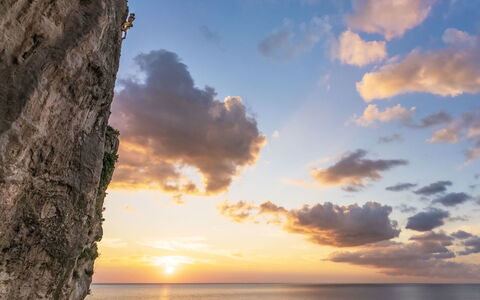 Cala Isulidda: Sky, Blue, Cloud, Water, Horizon, Rock, Sea, Sunset, Beauty, Coastal And Oceanic Landforms