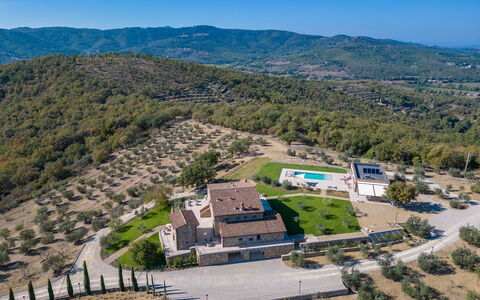 La Calcinaia Country Villa, Bucine: Landscape, Estate, Aerial Photography, Village, Farmhouse, Bird'S-Eye View, Villa, Swimming Pool, Hacienda, Mansion