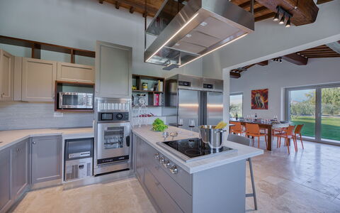 La Calcinaia Country Villa, Bucine: Kitchen, Kitchen Appliance, Countertop, Interior Design, Furniture, Major Appliance, Cabinetry, Flooring, Home Appliance, Ceiling