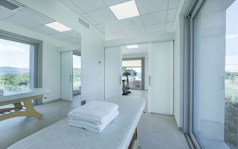 La Calcinaia Country Villa, Bucine: Interior Design, Flooring, Floor, Ceiling, Apartment, Room, Bed, Glass, Bedroom, Daylighting