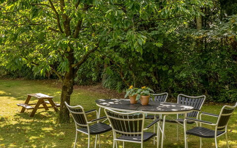 Elenora - 300M from the Sea: Furniture, Outdoor Furniture, Garden, Outdoor Table, Shade, Chair, Lawn, Park, Yard, Backyard