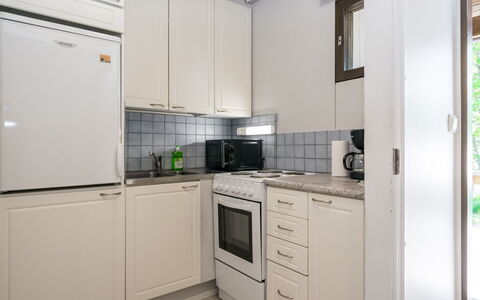 Heinävesi Homes D2: Kitchen Appliance, Kitchen, Major Appliance, Countertop, Interior Design, Cabinetry, Wood, Flooring, Furniture, Sink