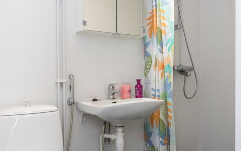 Heinävesi Homes D5: Bathroom, Plumbing Fixture, Bathroom Sink, Sink, Toilet, Interior Design, Tap, Toilet Seat, Plumbing, Flooring
