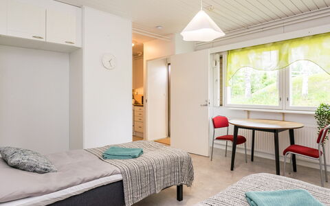 Heinävesi Homes D7: Interior Design, Furniture, Flooring, Floor, Wood, Ceiling, Room, Lighting, Bedroom, Bed