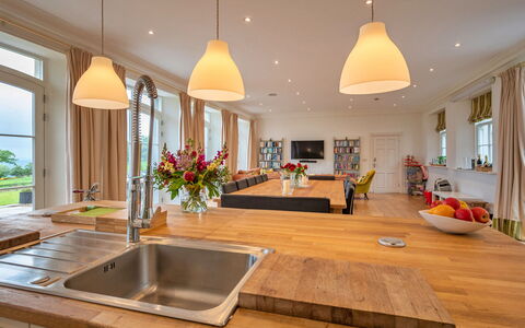 Alexander House: Furniture, Interior Design, Flooring, Floor, Wood, Kitchen, Countertop, Ceiling, Wood Flooring, Light Fixture