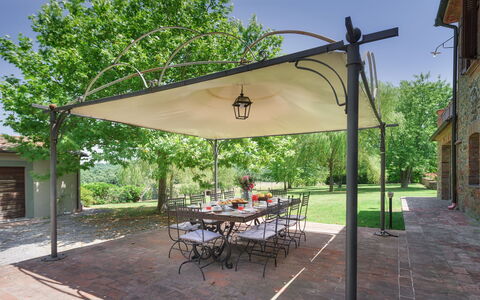 Villa Augusto 10: Garden, Furniture, Canopy, Shade, Gazebo, Outdoor Structure, Patio, Backyard, Outdoor Furniture, Yard