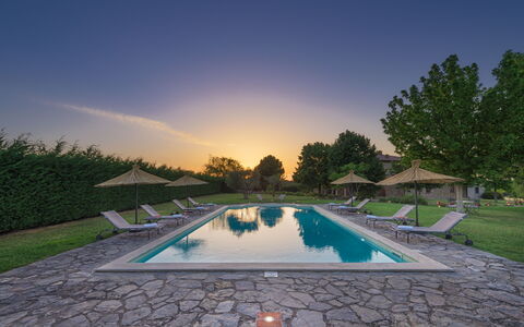 Villa Augusto 10: Swimming Pool, Resort, Outdoor Furniture, Garden, Landscaping, Eco Hotel, Water Feature, Shade, Estate, Reflecting Pool