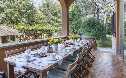 Villa Michelangelo 14: Furniture, Chair, Table, Garden, Home, Outdoor Furniture, Kitchen & Dining Room Table, Porch, Shade, Estate