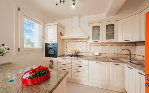 Villa Sanssouci 8: Kitchen, Interior Design, Countertop, Kitchen Appliance, Major Appliance, Flooring, Cabinetry, Home, Furniture, Sink