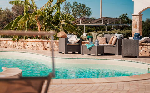 Villa Sanssouci 8: Swimming Pool, Outdoor Furniture, Resort, Furniture, Shade, Leisure, Chair, Eco Hotel, Umbrella, Outdoor Table