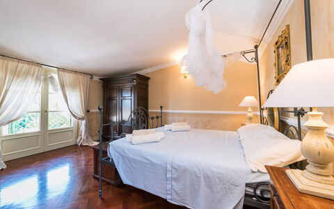 Fontespina 6: Furniture, Interior Design, Floor, Flooring, Ceiling, Room, Bed, Chair, Bedroom, Apartment