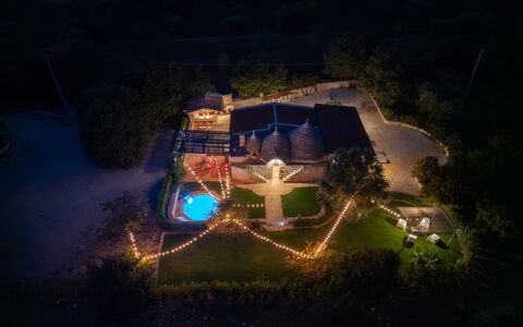 Trulli Littoria 4: Night, Landscape, Garden, Leisure, Midnight, Landscape Lighting, Security Lighting, Evening, Yard, Backyard