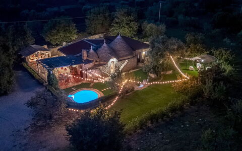 Trulli Littoria 4: Night, Landscape, Garden, Estate, Landscape Lighting, Midnight, Backyard, Cottage, Yard