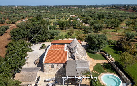 Trulli Littoria 4: Estate, Hacienda, Garden, Landscaping, Farmhouse, Flagstone, Backyard, Yard, Villa, Swimming Pool
