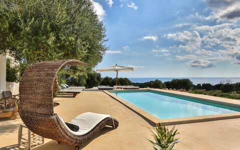 Villa Pajare Francesi 8+2: Blue, Furniture, Shade, Outdoor Furniture, Resort, Sea, Chair, Tropics, Coast, Eco Hotel