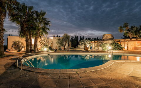 Villa Manco 12: Swimming Pool, Resort, Hacienda, Estate, Eco Hotel, Landscape Lighting, Night, Water Feature, Landscaping