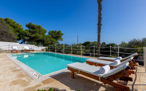 Villa del Lentisco 8+2: Blue, Swimming Pool, Resort, Outdoor Furniture, Shade, Eco Hotel, Sunlounger, Leisure, Umbrella, Hotel