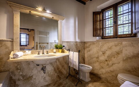 Casale dei 12: Interior Design, Plumbing Fixture, Flooring, Floor, Sink, Tap, Bathroom, Lighting, Ceiling, Plumbing