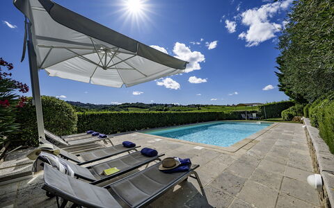 Casale dei 12: Blue, Swimming Pool, Outdoor Furniture, Resort, Shade, Garden, Landscaping, Leisure, Umbrella, Eco Hotel